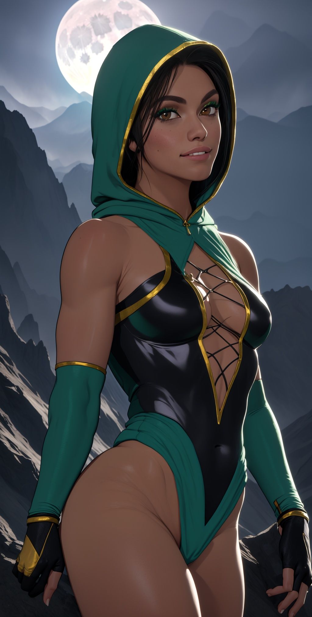Jade,  black hair,  brown eyes on Tensor.Art