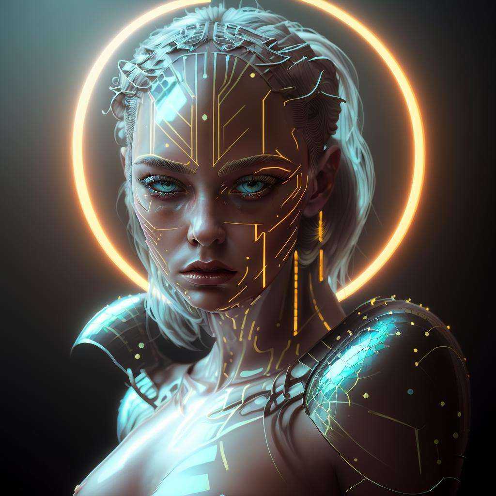 a hyperrealistic photo of a cyberpunk girl,  retrofuturism,  grimes - book 1 album cover on Tensor.Art