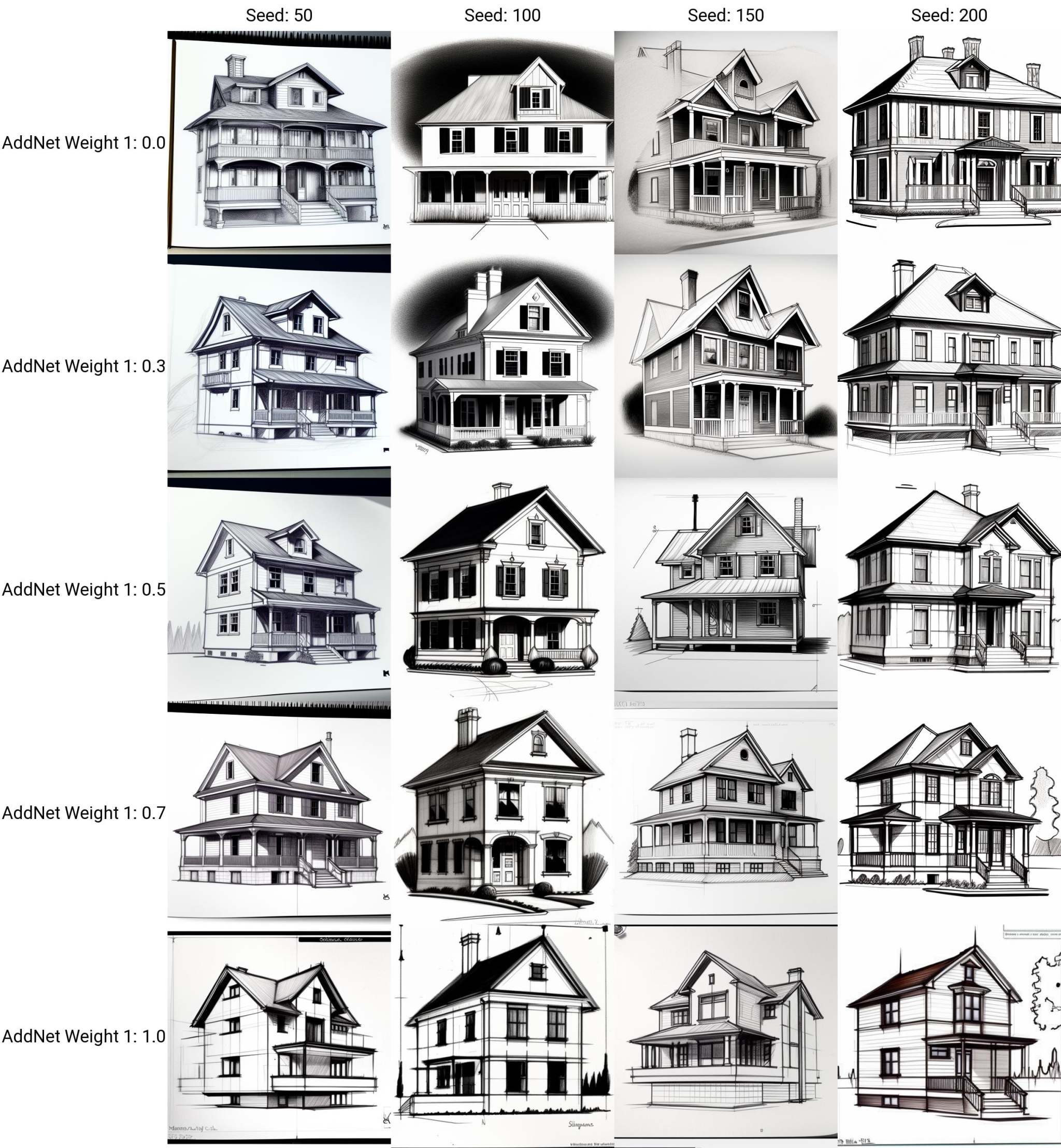 pencil sketch of a house on Tensor.Art
