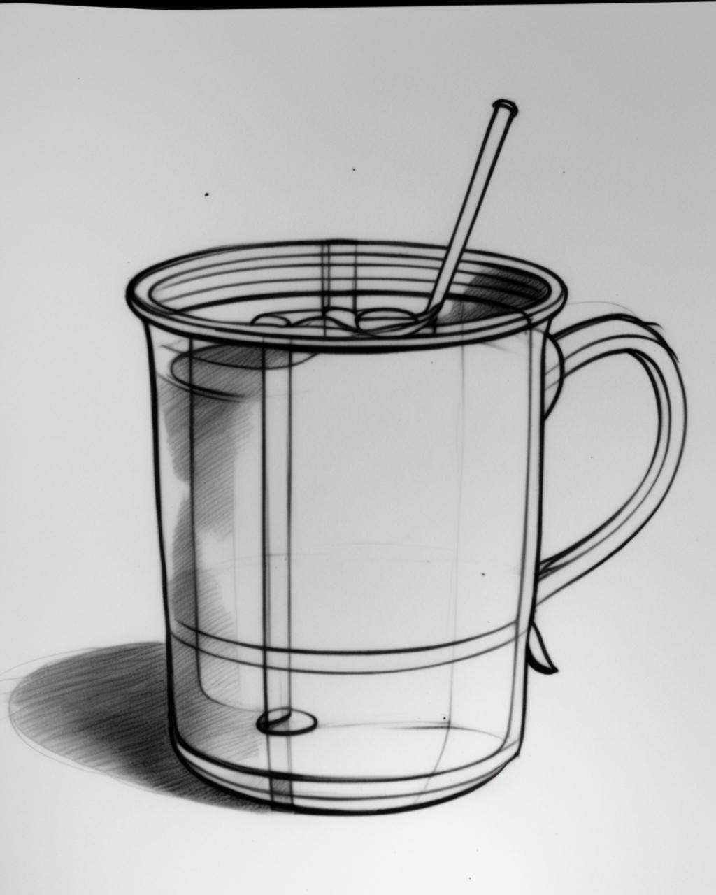 pencil sketch of a cup of tea on Tensor.Art