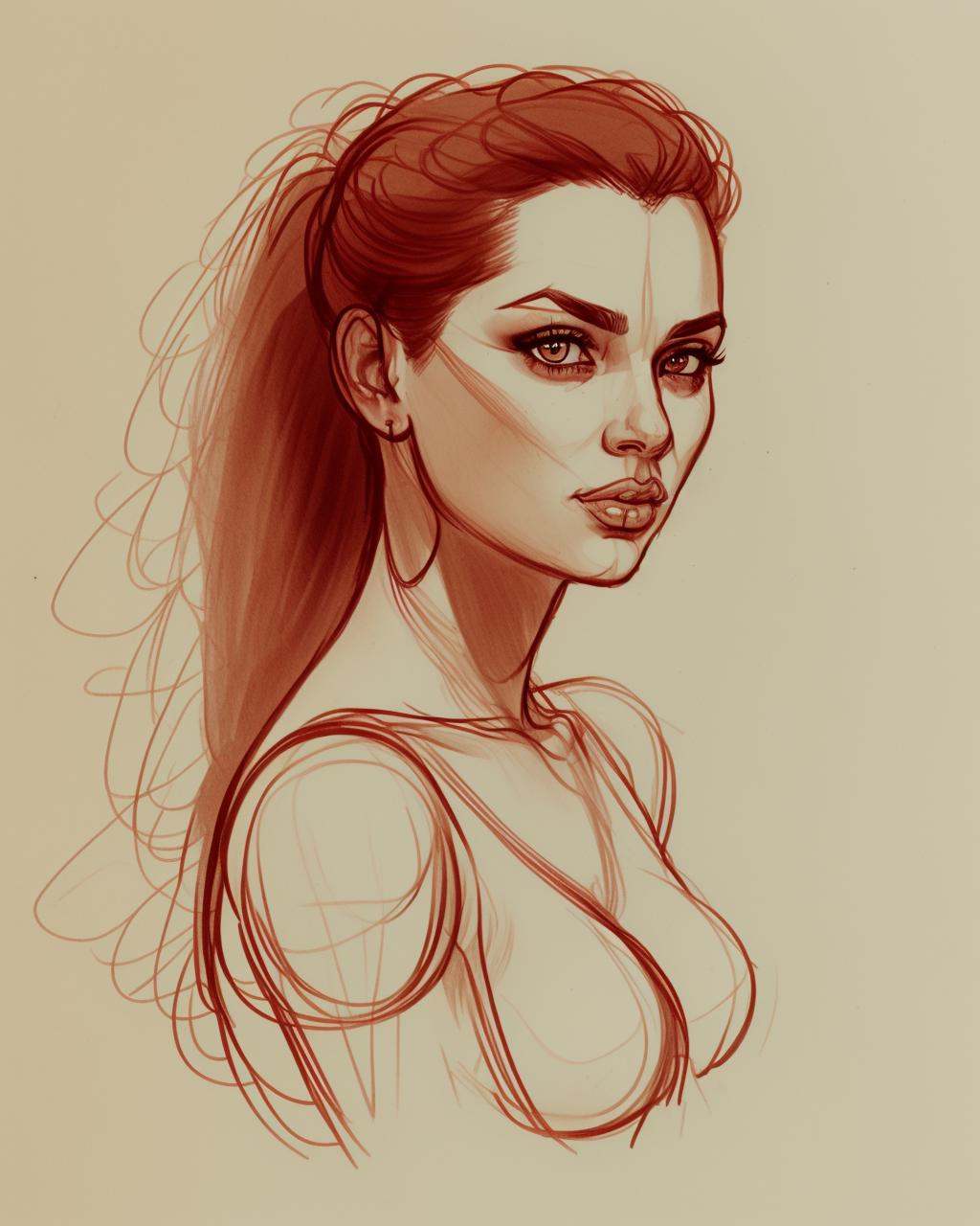 pencil sketch of a woman on Tensor.Art