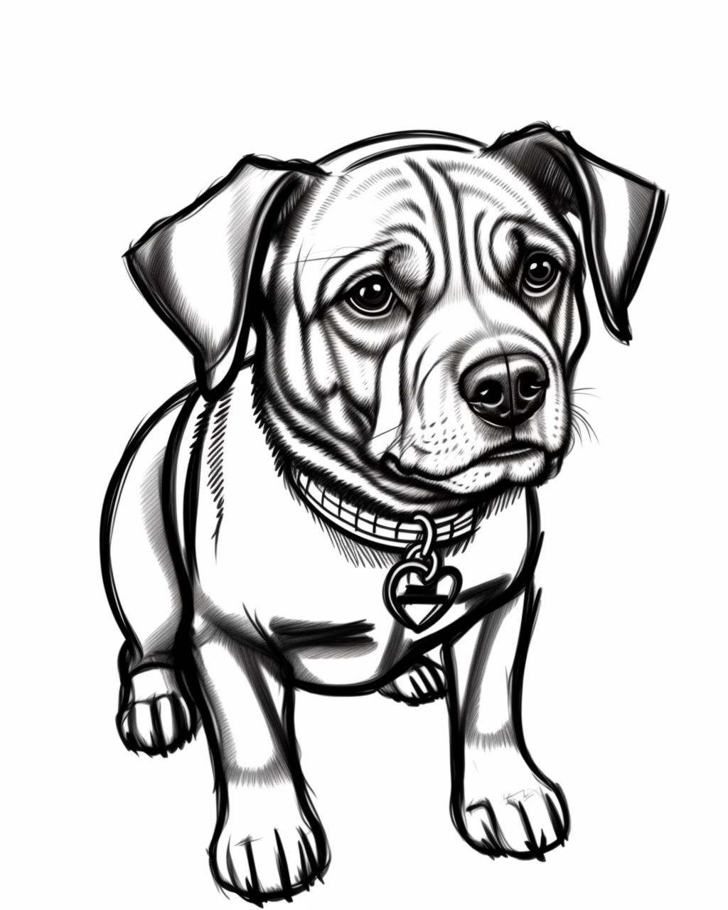 pencil sketch of a dog on Tensor.Art