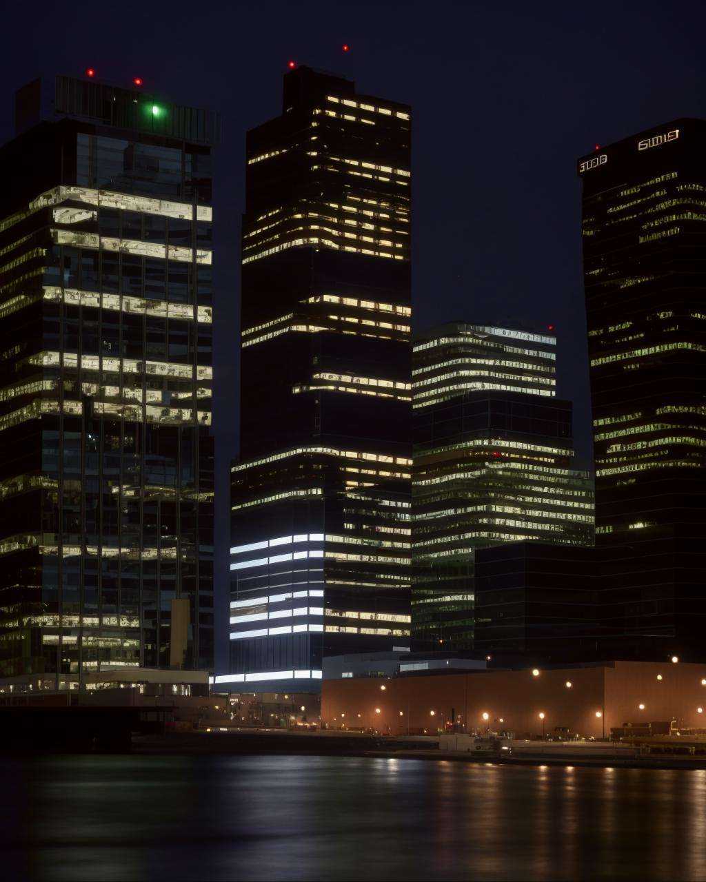 a city at night with a lot of buildings on Tensor.Art