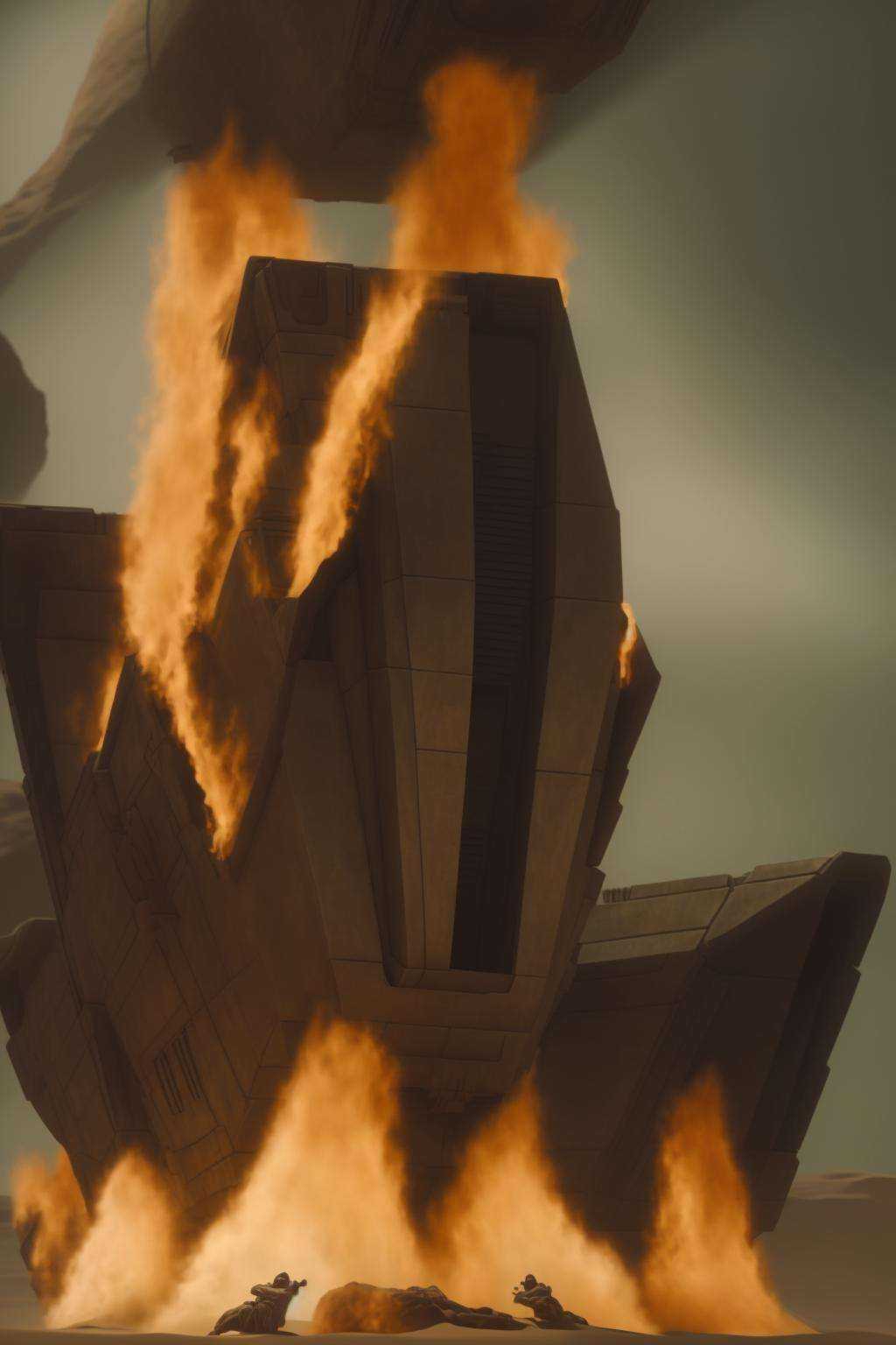 a fire is burning in the dark on Tensor.Art