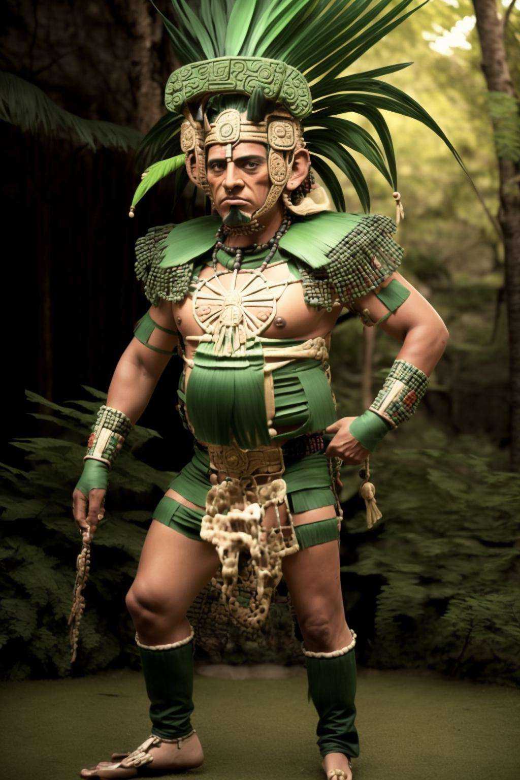 a man in a green and gold costume on Tensor.Art