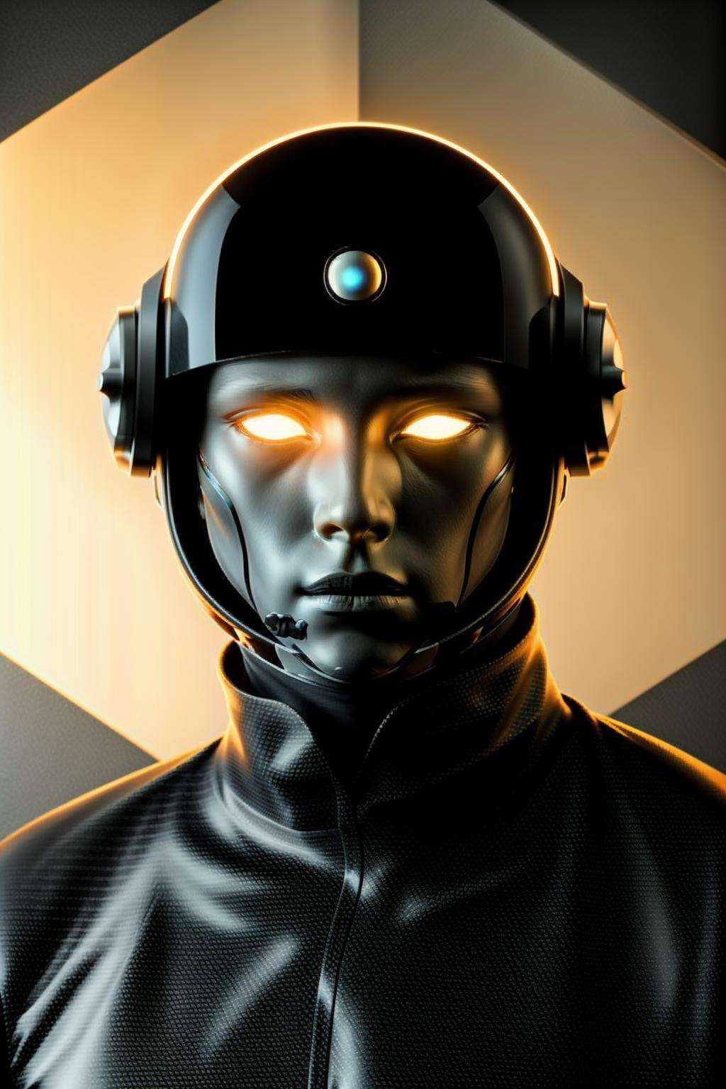 a man with a helmet on a magazine cover _ 3d_portrait ,  c4d ,  render on Tensor.Art
