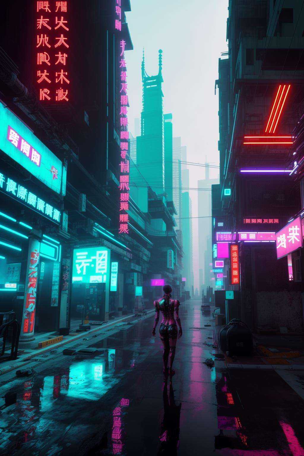 cyber_asia ,  cyberpunk,  futuristic on Tensor.Art