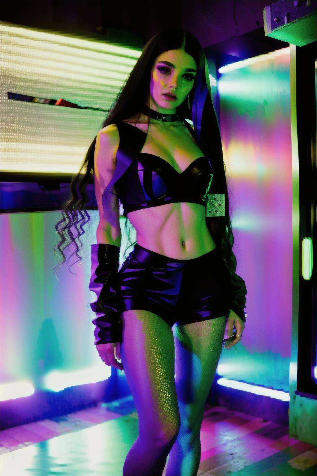 cyber_rave ,  cyberpunk rave party on Tensor.Art