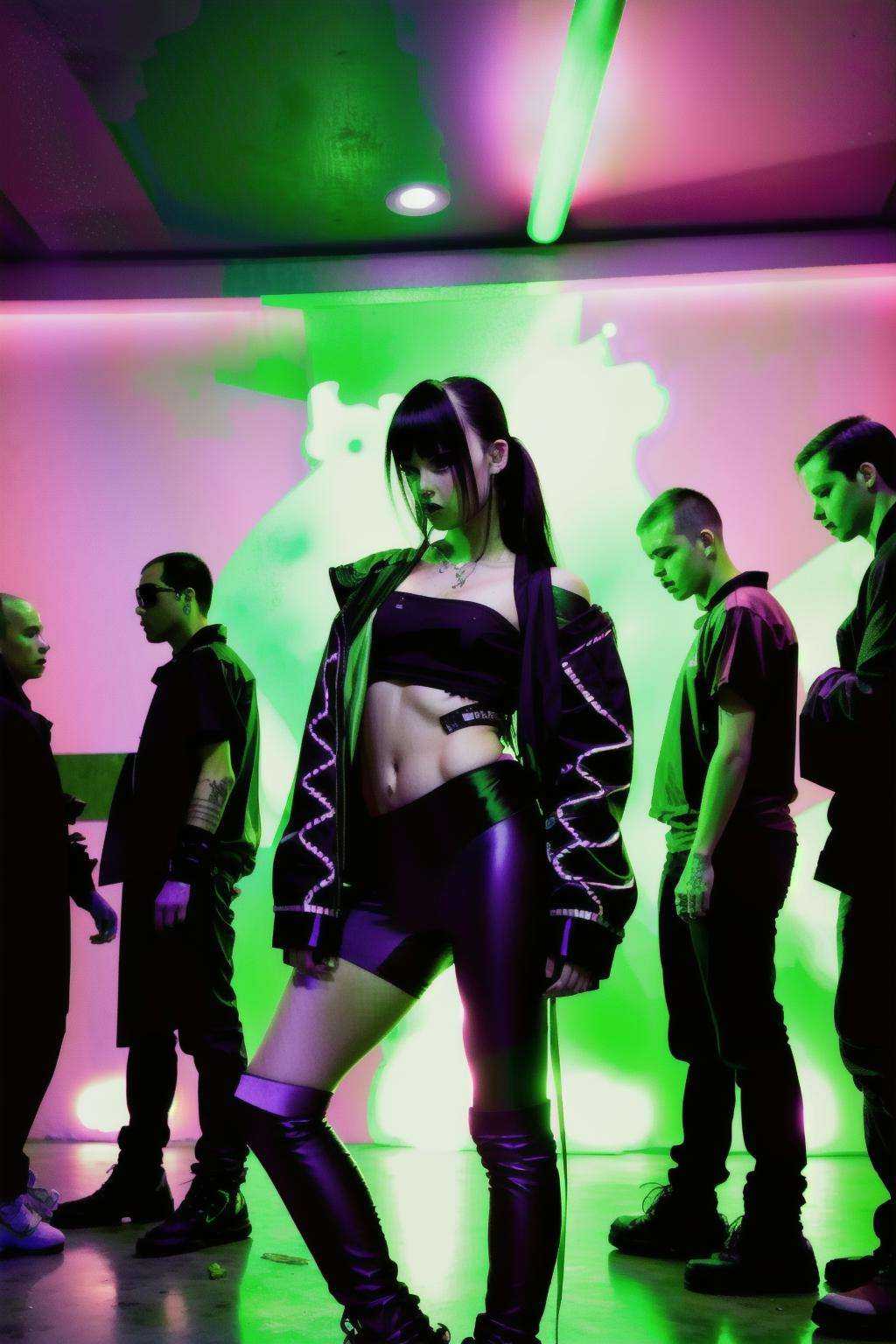 cyber_rave ,  cyberpunk rave party on Tensor.Art