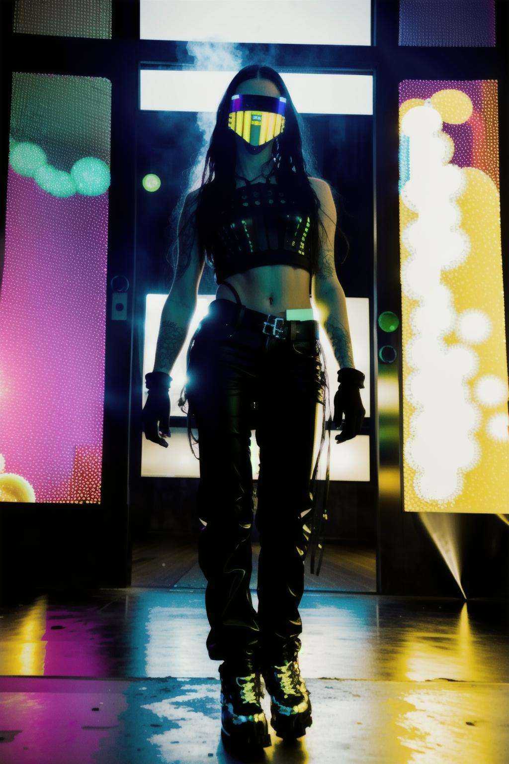 cyber_rave ,  cyberpunk rave party on Tensor.Art