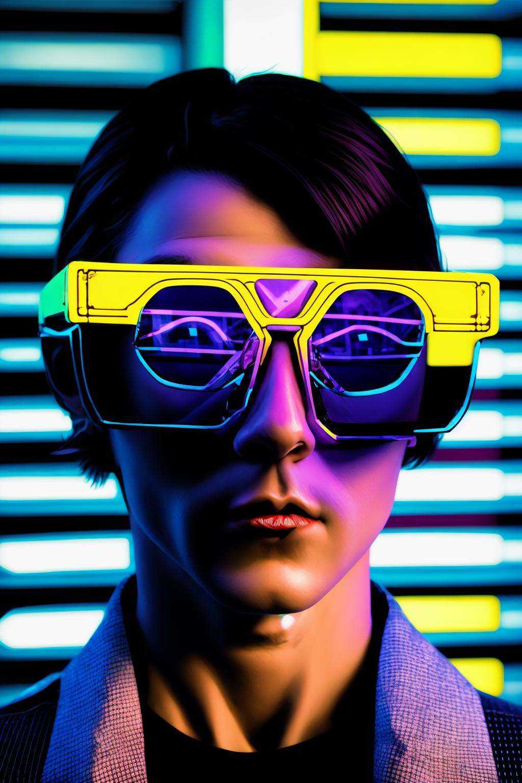 ((product photo of sunglasses,))  neon_grid_sunglasses , professional photography