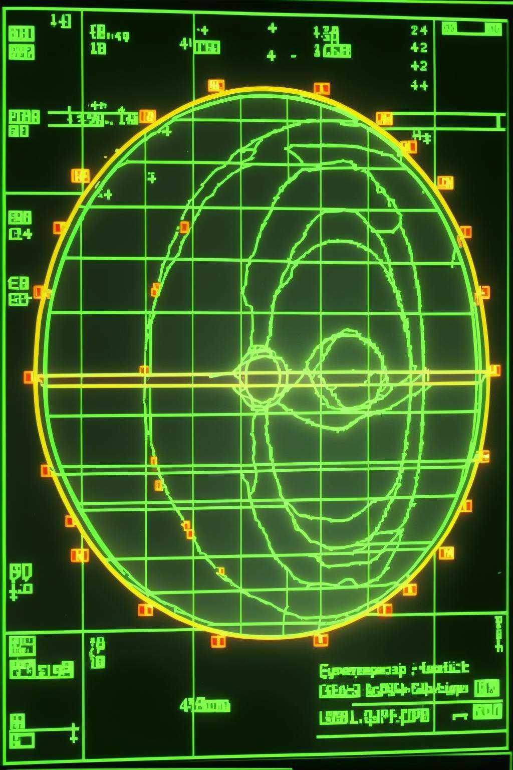a computer generated image of a map area on a plate with a wire mesh design around it and a red and green circle,  Beeple,...