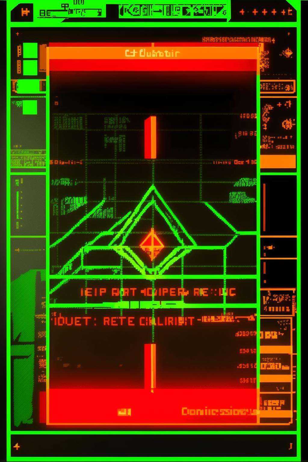 a computer screen with a green screen and a red screen on it,  with a red arrow in the center,  Altichiero on Tensor.Art