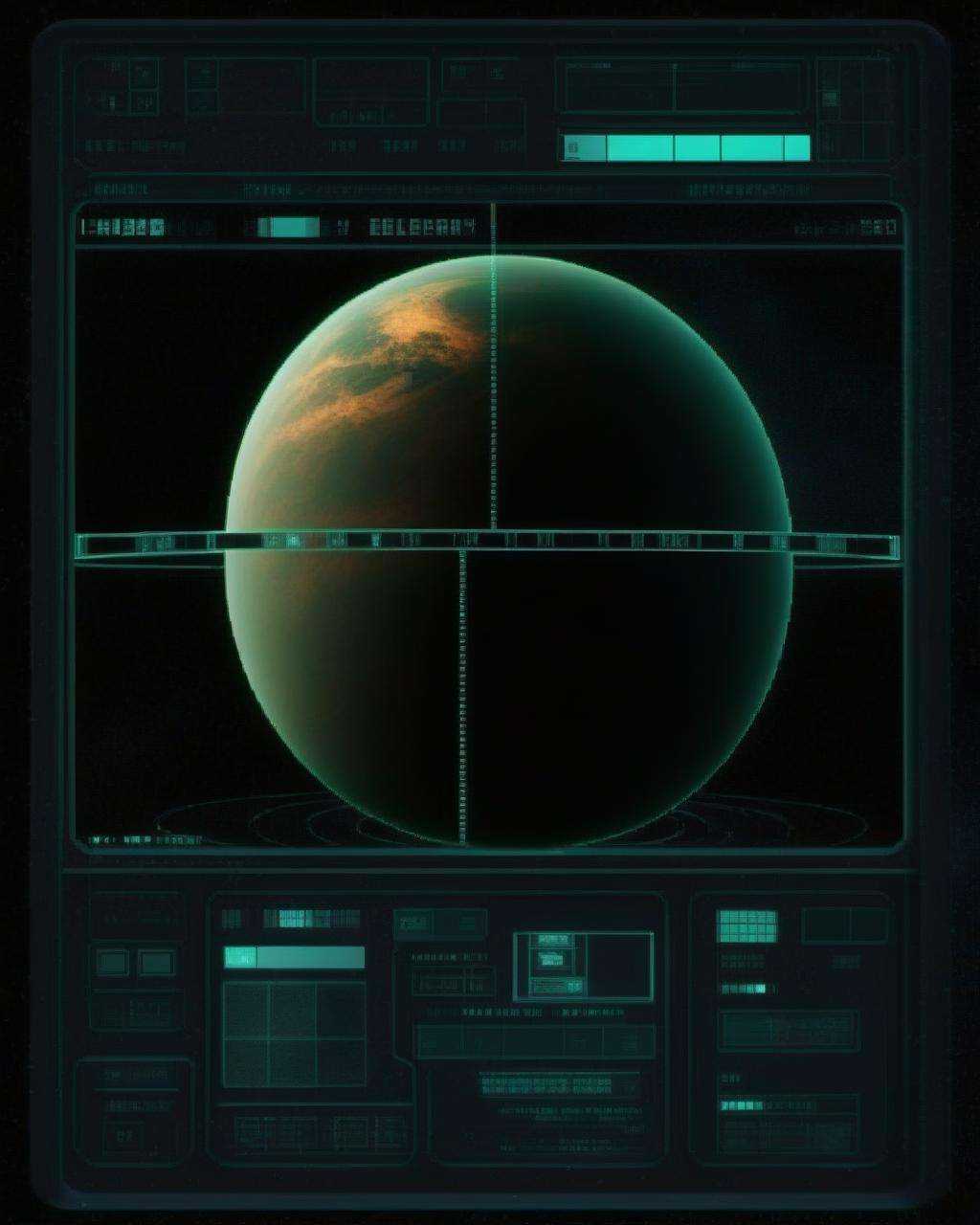 a 3d planet on a spacecraft interface on Tensor.Art