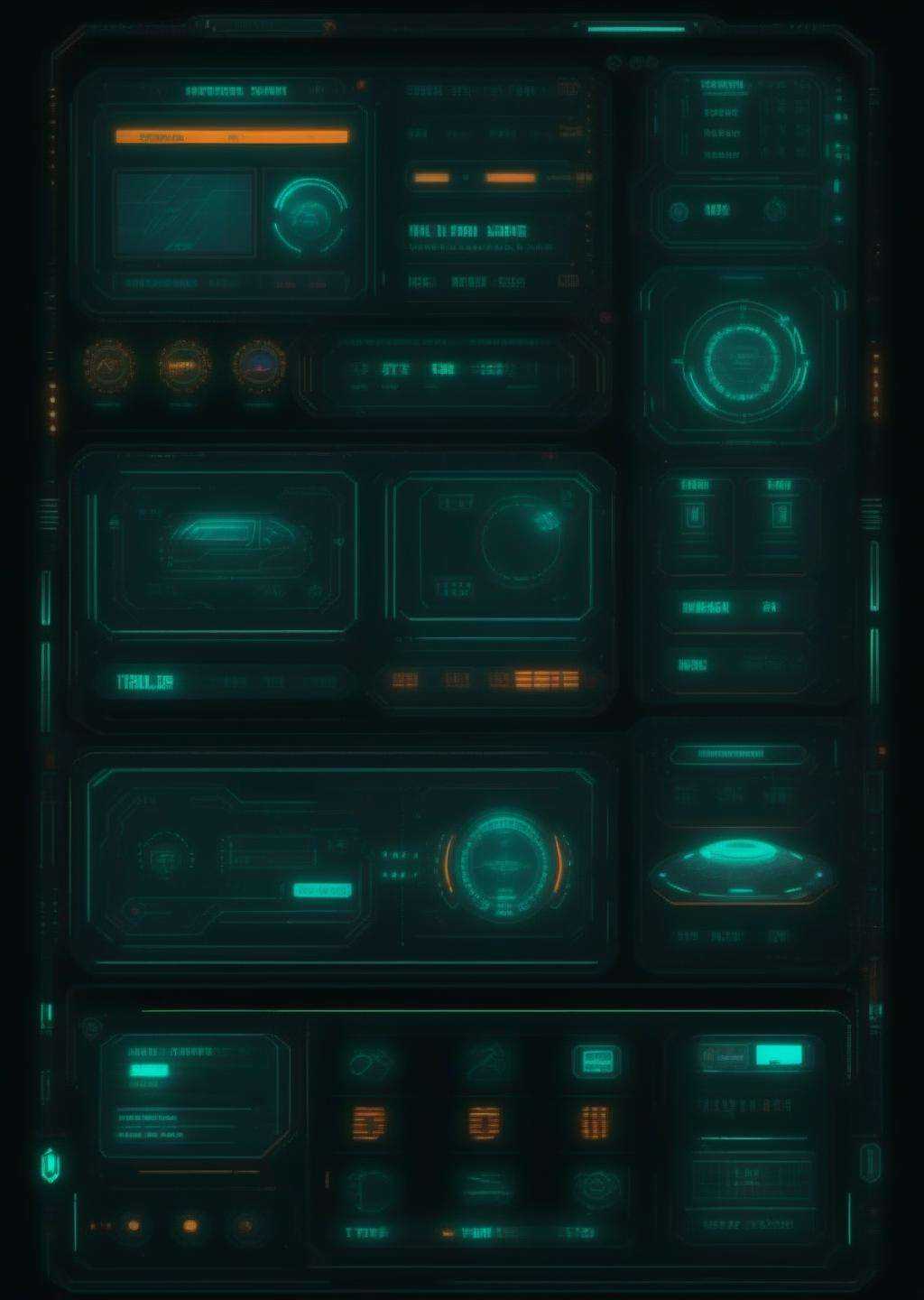 user interface of a futuristic vehicle cyberpunk style,  90's sci-fi style on Tensor.Art