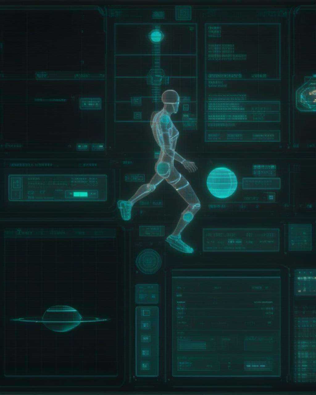 a 3d person on a spacecraft interface on Tensor.Art