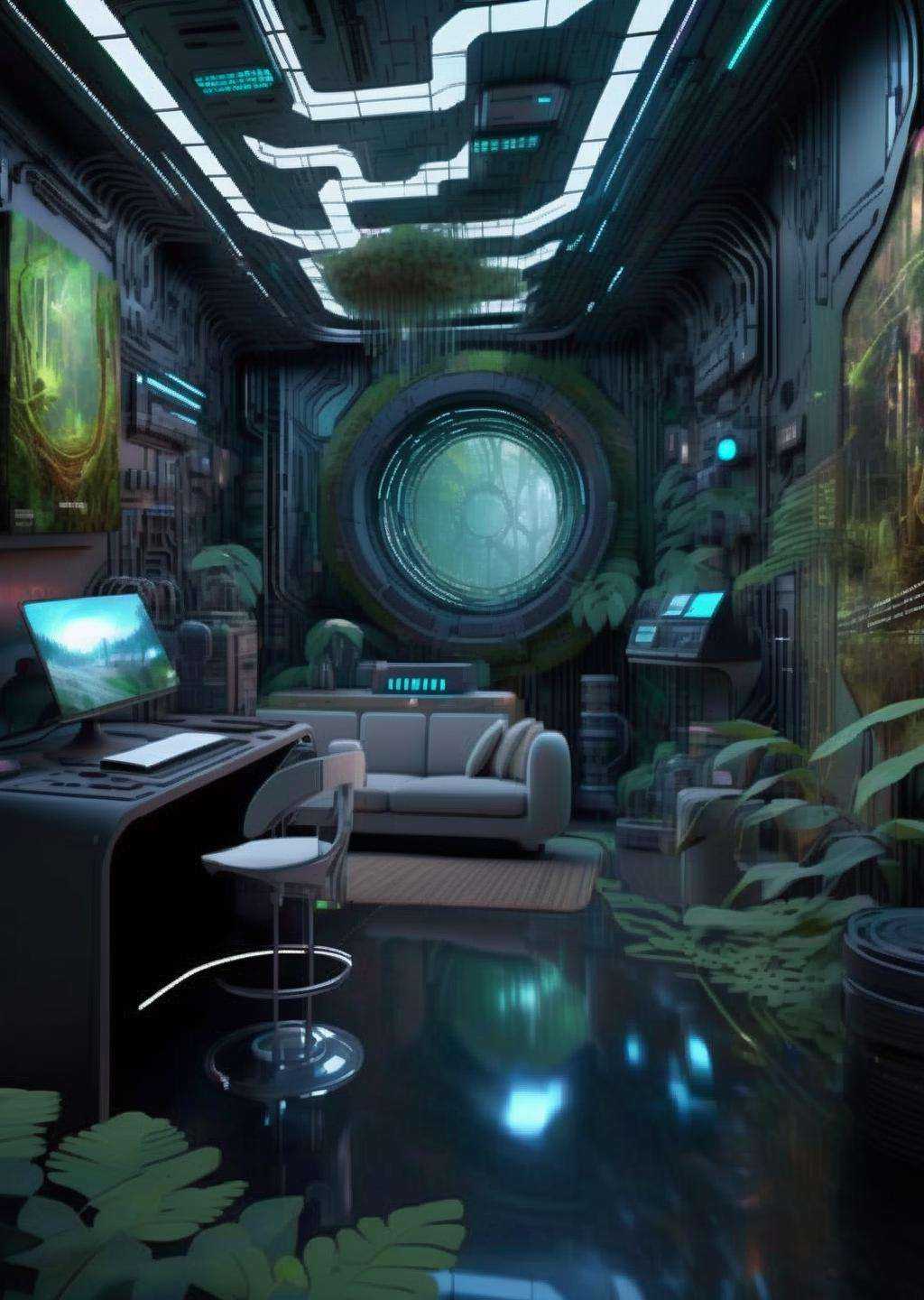((magazine photography)) ,  Virtual wilderness sanctuary,  neural forest simulations on Tensor.Art