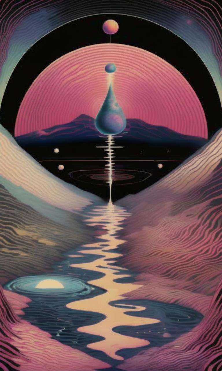Thought rivers converge in a cosmic delta,  ideas mingling like celestial bodies in an interstellar embrace. on Tensor.Art