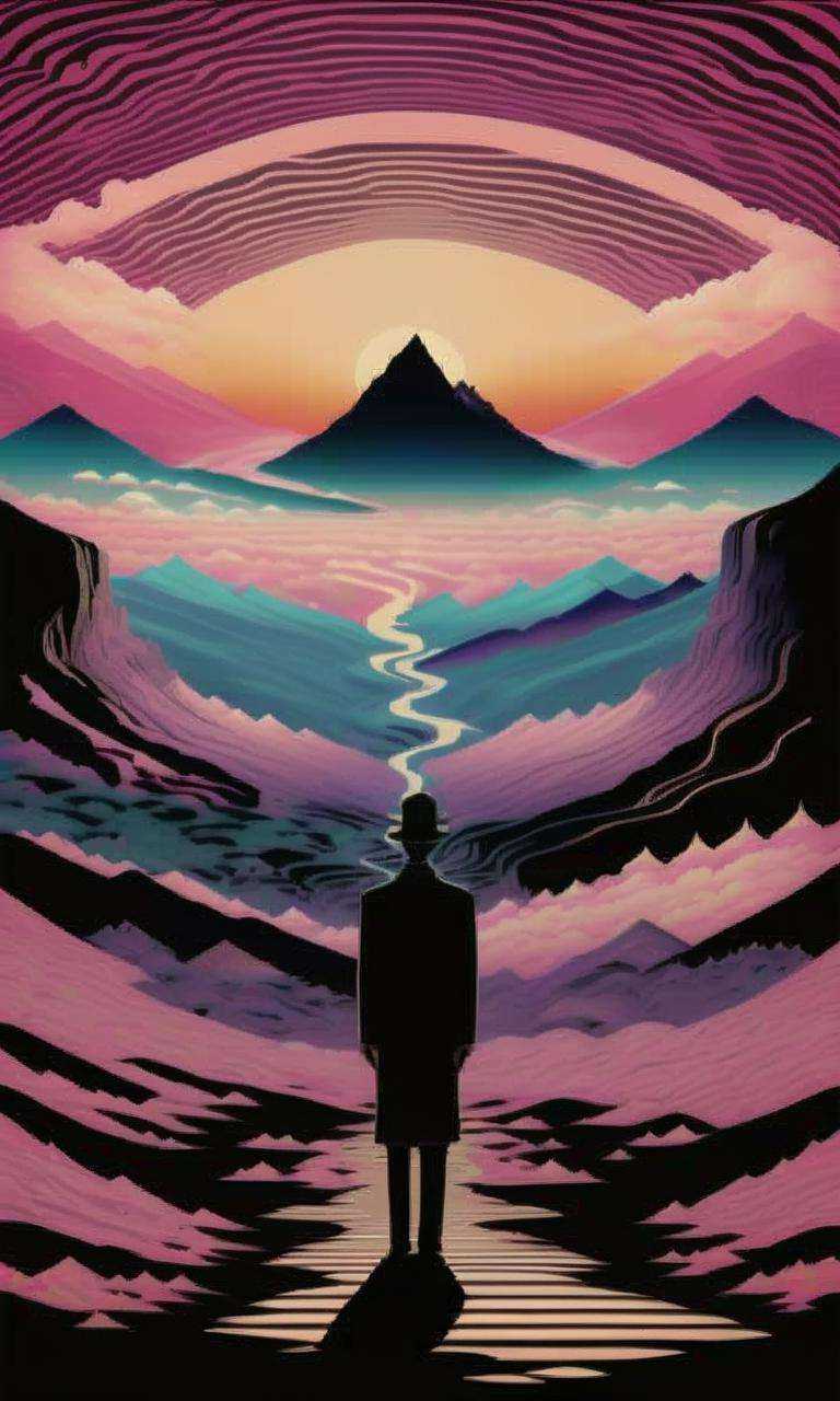 Dreamlike landscapes of the mind stretch to the horizon,  mountains of insight and valleys of contemplation. on Tensor.Art
