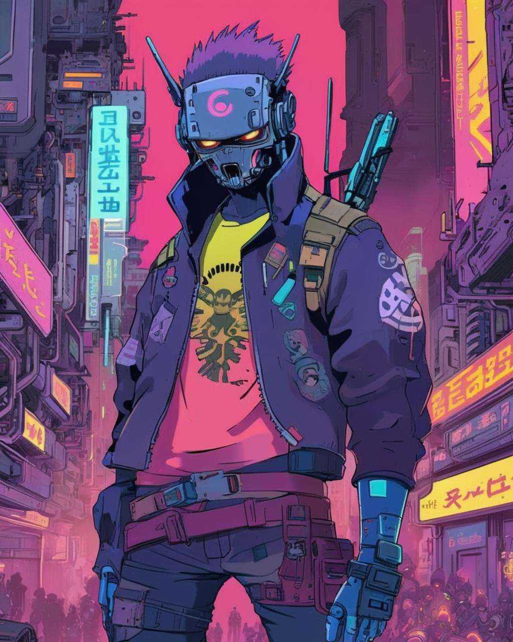 anime,  A final stand,  rebels and cyber-enhanced heroes rallying against an onslaught of digital monstrosities on Tensor.Art