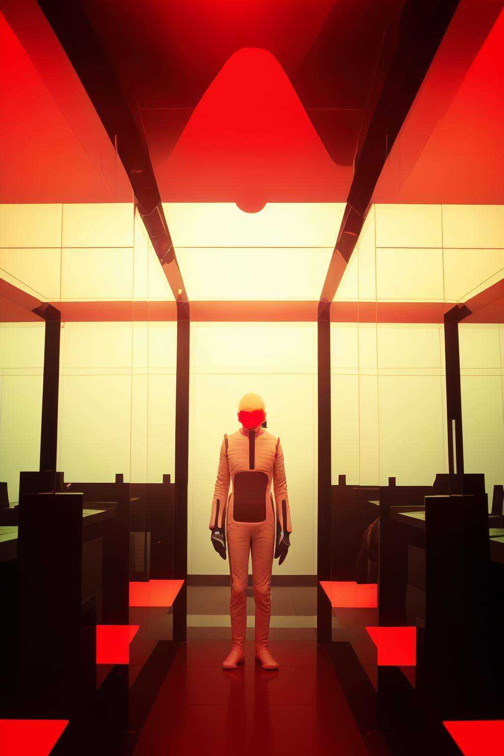 Underground cybernetics lab,  flickering fluorescent lights illuminating scientists working tirelessly on enhancing the hu...