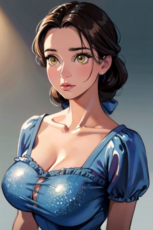 Belle,  long light brown hair,  beautiful yellow eyes by Ichimaru on Tensor.Art