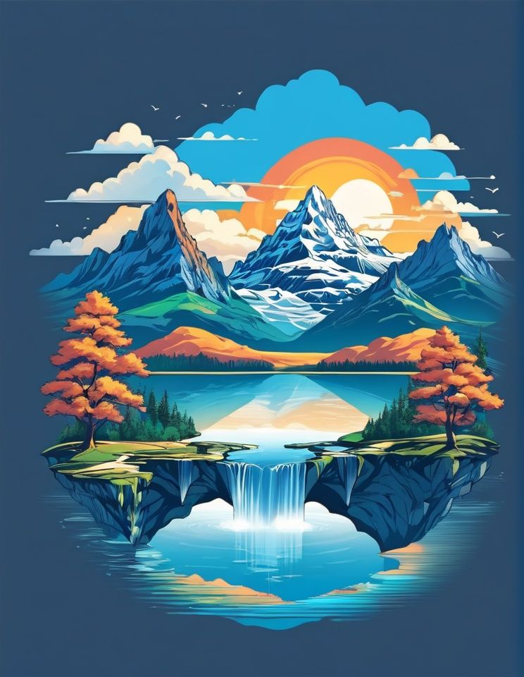 cloud,  lake,  mountain on Tensor.Art