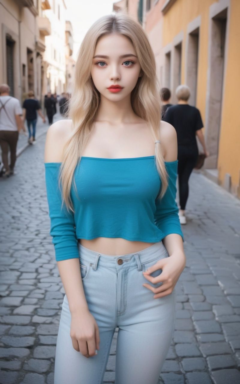 iphone selfie Photograph of A immature:0.7,  pretty (nubile) blonde 21 female,  selfie on Tensor.Art
