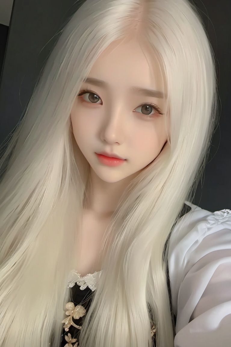 best quality,masterpiece,highres,cg,1girl,Photograph,high resolution,8k,mirror selfie,photo of a petite pretty 24 year-old woman with white long hair,anime art,dark,Gothic,cancer,Dingdall effect,