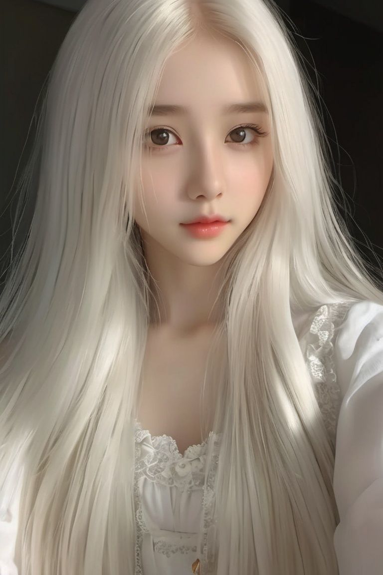 best quality,masterpiece,highres,cg,1girl,Photograph,high resolution,8k,mirror selfie,photo of a petite pretty 24 year-old woman with white long hair,anime art,dark,Gothic,cancer,Dingdall effect,11