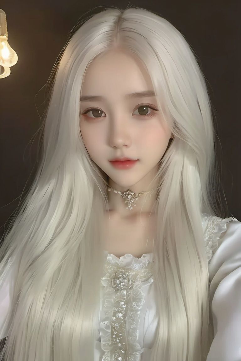 best quality,masterpiece,highres,cg,1girl,Photograph,high resolution,8k,mirror selfie,photo of a petite pretty 24 year-old woman with white long hair,anime art,dark,Gothic,cancer,Dingdall effect,11