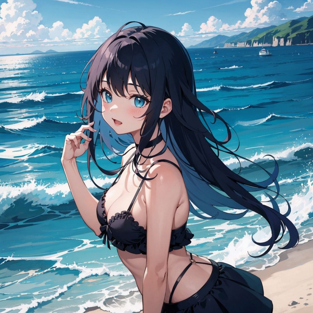 1girl,cute,sea