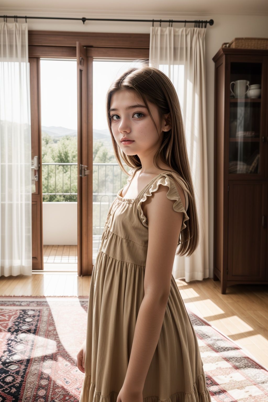 A 16 years old girl,  baby dress,  sunlight lighting on Tensor.Art