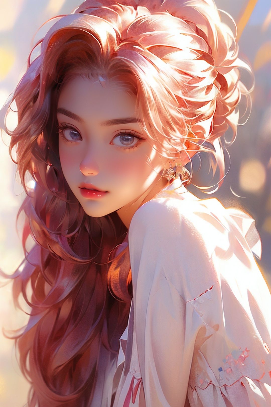 masterpiece,bestquality,1girl,solo, extremely detailed CG unity 8k wallpaper,masterpiece, best quality, ultra-detailed, beautiful detailed eyes:1.2,best illumination, (best shadow, an extremely delicate and beautiful, bloom), <lora:fenhongnvhai:1>