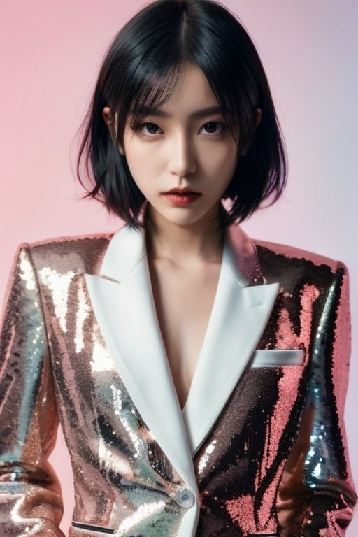 lovecraftian horror,eldritch,cosmic horror,unknown,mysterious,surreal,highly detailed,Fujifilm FP-100C,Tom Ford sequin-embellished tuxedo jacket with satin lapels,positive space composition,Rick Owens (瑞克·欧文斯,girl,1girl,detail face of xiaomi,same face,1girl,short hair