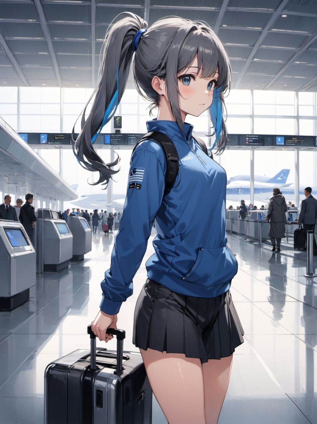 1girl,  solo,  gray on Tensor.Art