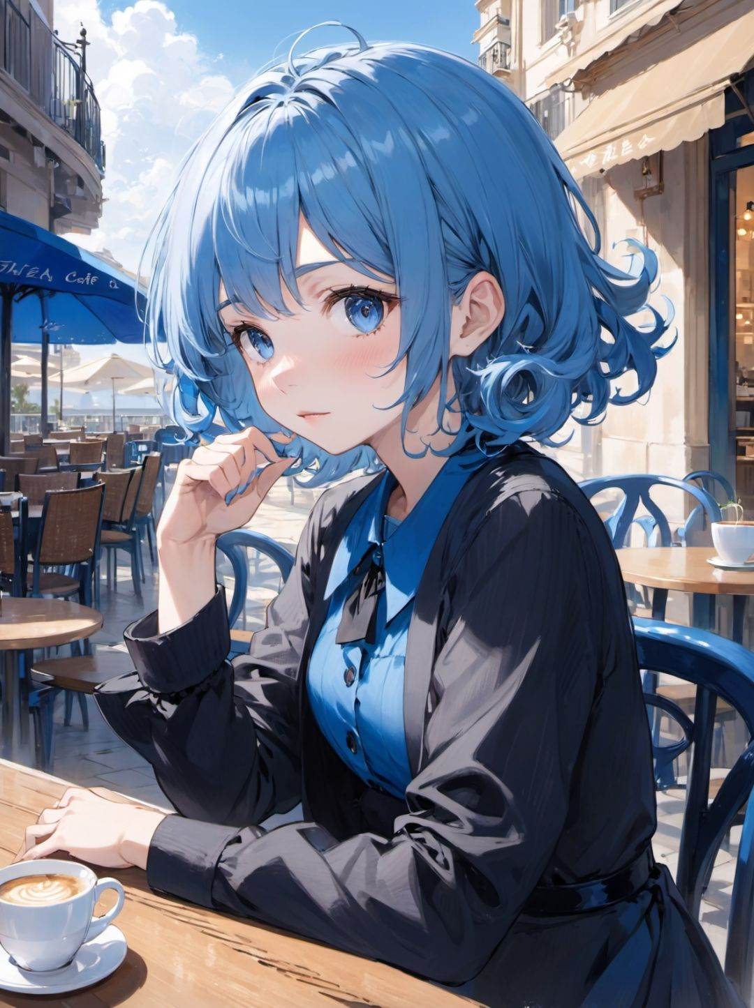 1girl,  solo,  blue on Tensor.Art