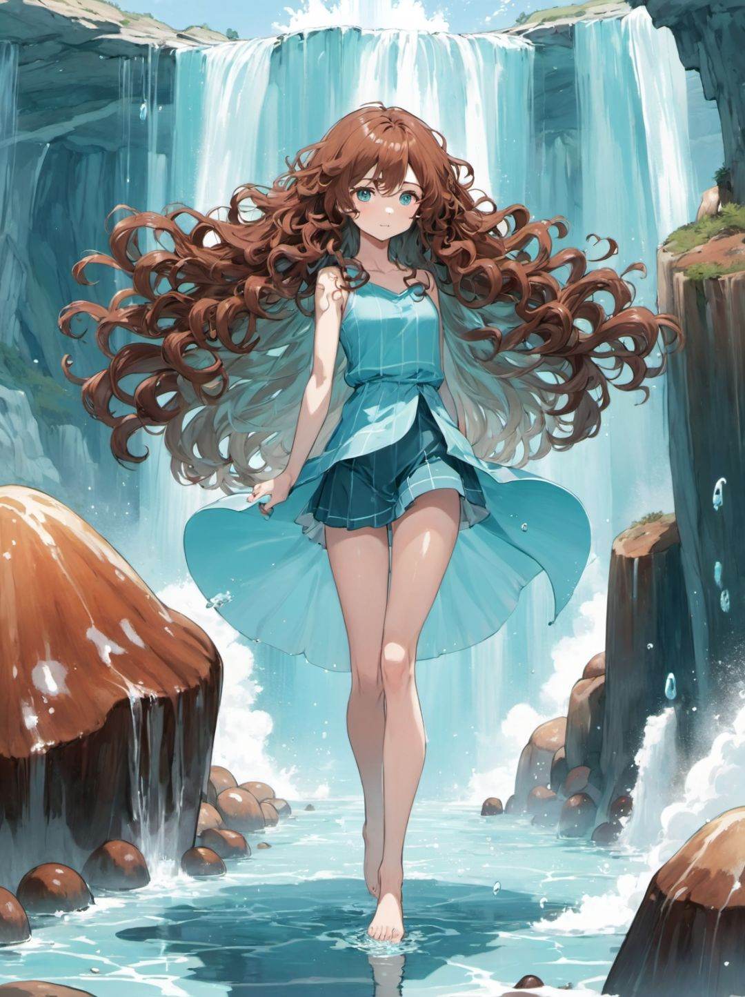 1girl,  solo,  aquamarine on Tensor.Art