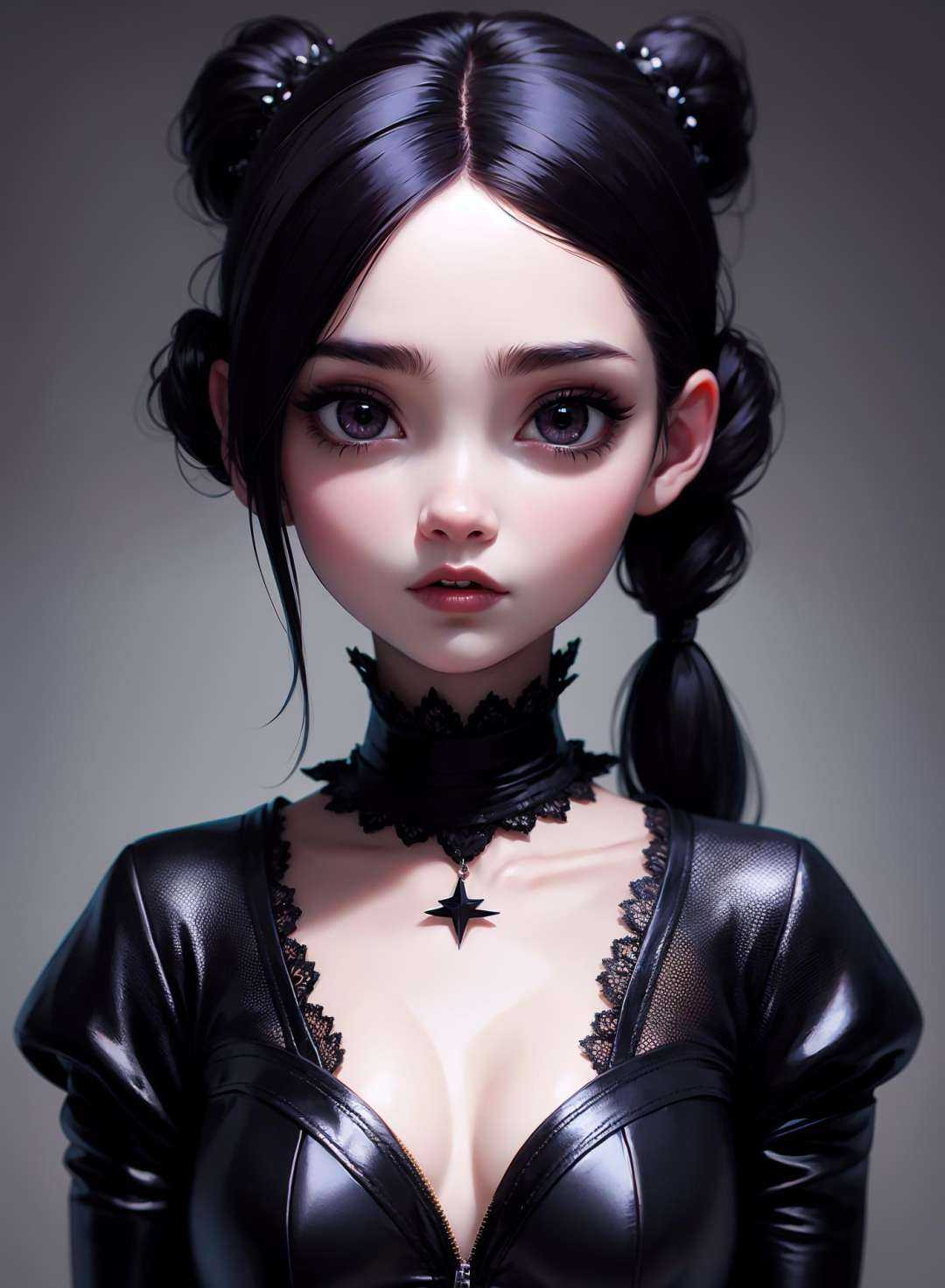 a goth girl,  portrait,  upper body on Tensor.Art