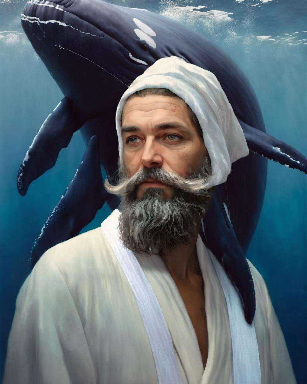(( fauna_portrait )) ,  a man in a white robe and a beard ,  Whale on Tensor.Art
