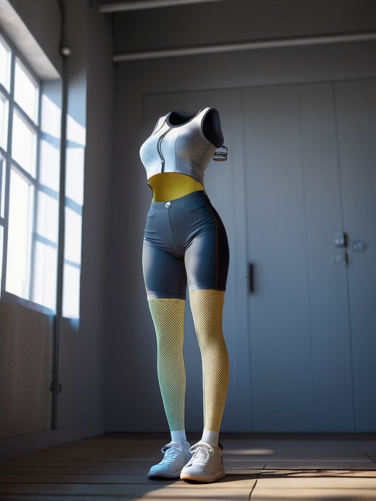 professional 3d model masterpiece, best quality,  <lora:透明人4-000010:0.8>,Invisible person,girl,bike shorts . octane render, highly detailed, volumetric, dramatic lighting