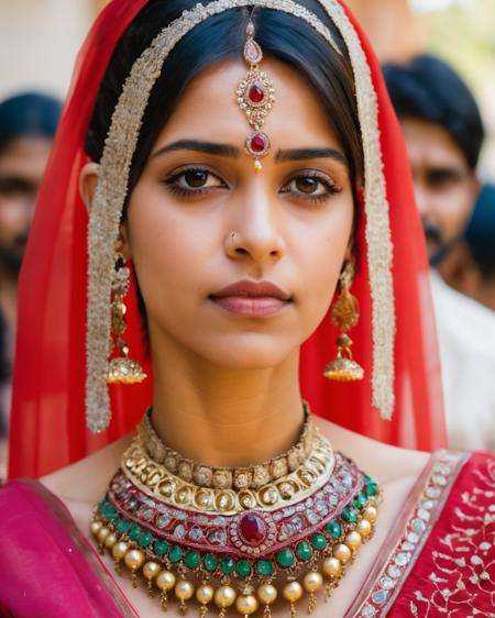 a woman in a traditional indian dress and jewelry on Tensor.Art
