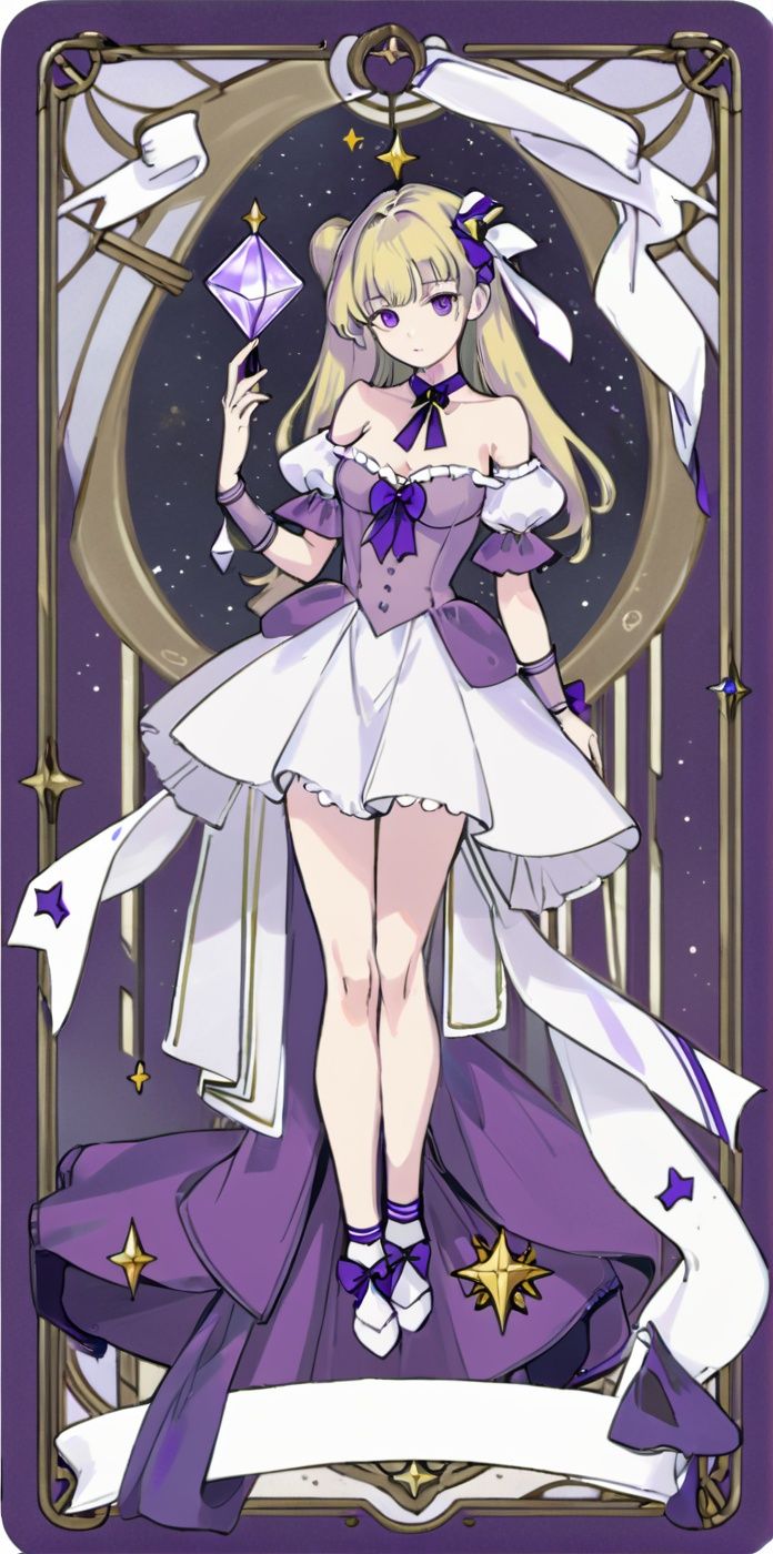 card,  tarot,  purple theme by WE R on Tensor.Art