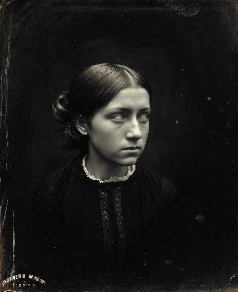 tintype photograph of a young woman,  ,  highly detailed by Rayna Polsky on Tensor.Art