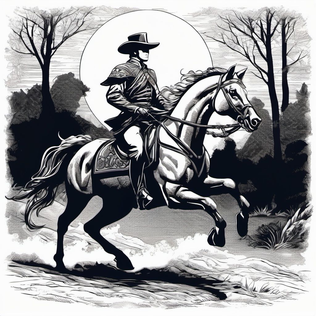 wraith rider galloping on a horseback at midnight with moonlight in style of skrmk ,  dark theme surreal,  morbid on Tenso...