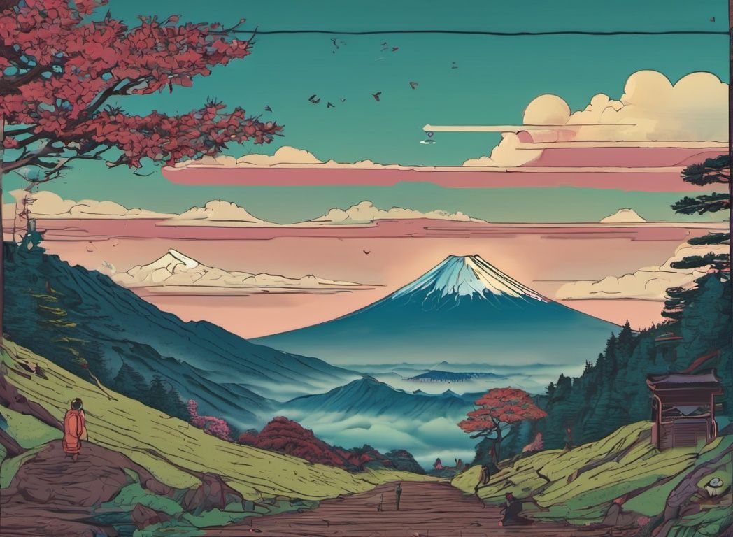 retropunk style,  mount fuji,  outdoors by Goofy Ai on Tensor.Art