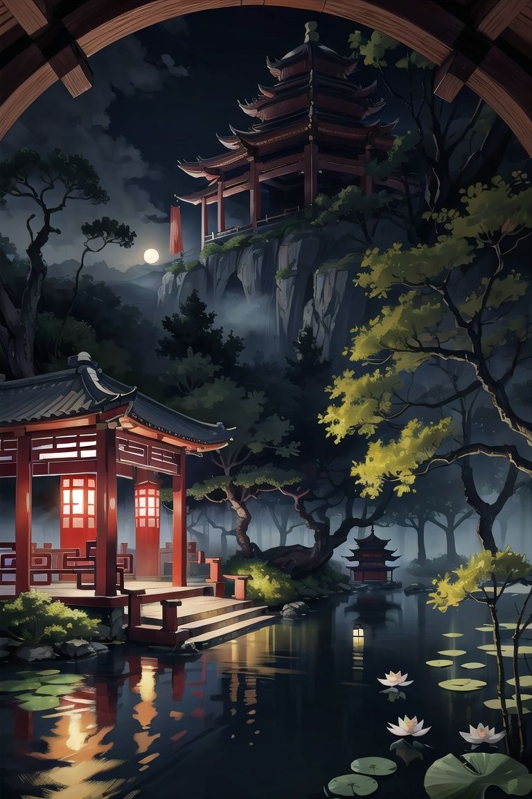 Chinese martial arts style,  large area sky,  ink style on Tensor.Art