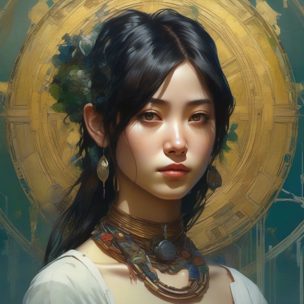 mdjrny-v4 style. Oil painting, heavy strokes, paint dripping. A breathtaking  portrait of a  Mona Lisa, La Gioconda woman with moko patterns tattoos, flax bodice, pounamu necklace. Jeremy Mann, Carne Griffiths, Robert oxley. Rich deep colors. Cell Shaded layered image. Beautiful face, Perfect anatomy, perfect eyes, detailed eyes, golden ratio, award-winning, professional, highly detailed, centered, symmetry, painted, intricate, volumetric lighting, beautiful, masterpiece, sharp focus, depth of field, perfect composition, award-winning, high resolution 8K, trending in pixiv, artstation,  , acrylic painting, trending on pixiv fanbox, palette knife and brush strokes, style of makoto shinkai jamie wyeth james gilleard edward hopper greg rutkowski studio ghibli genshin impact