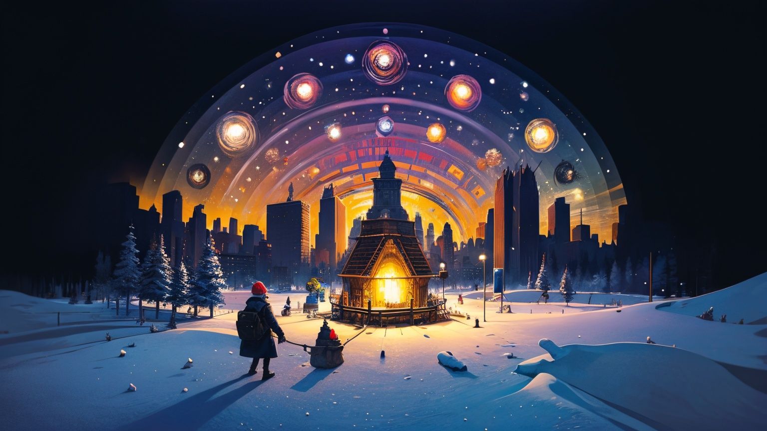 Shrug,  city of -material-,  Winter on Tensor.Art