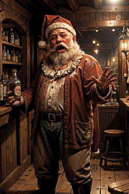 drunk,  creepy screaming santa,  muddy on Tensor.Art